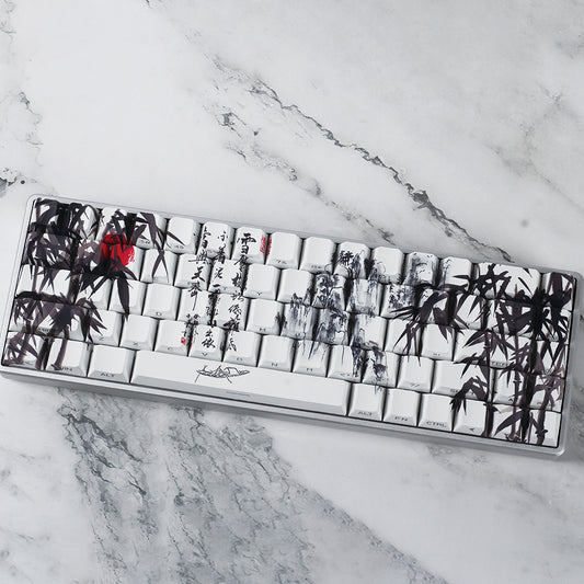 Retro Ink Style PBT Keycaps for Mechanical Keyboards
