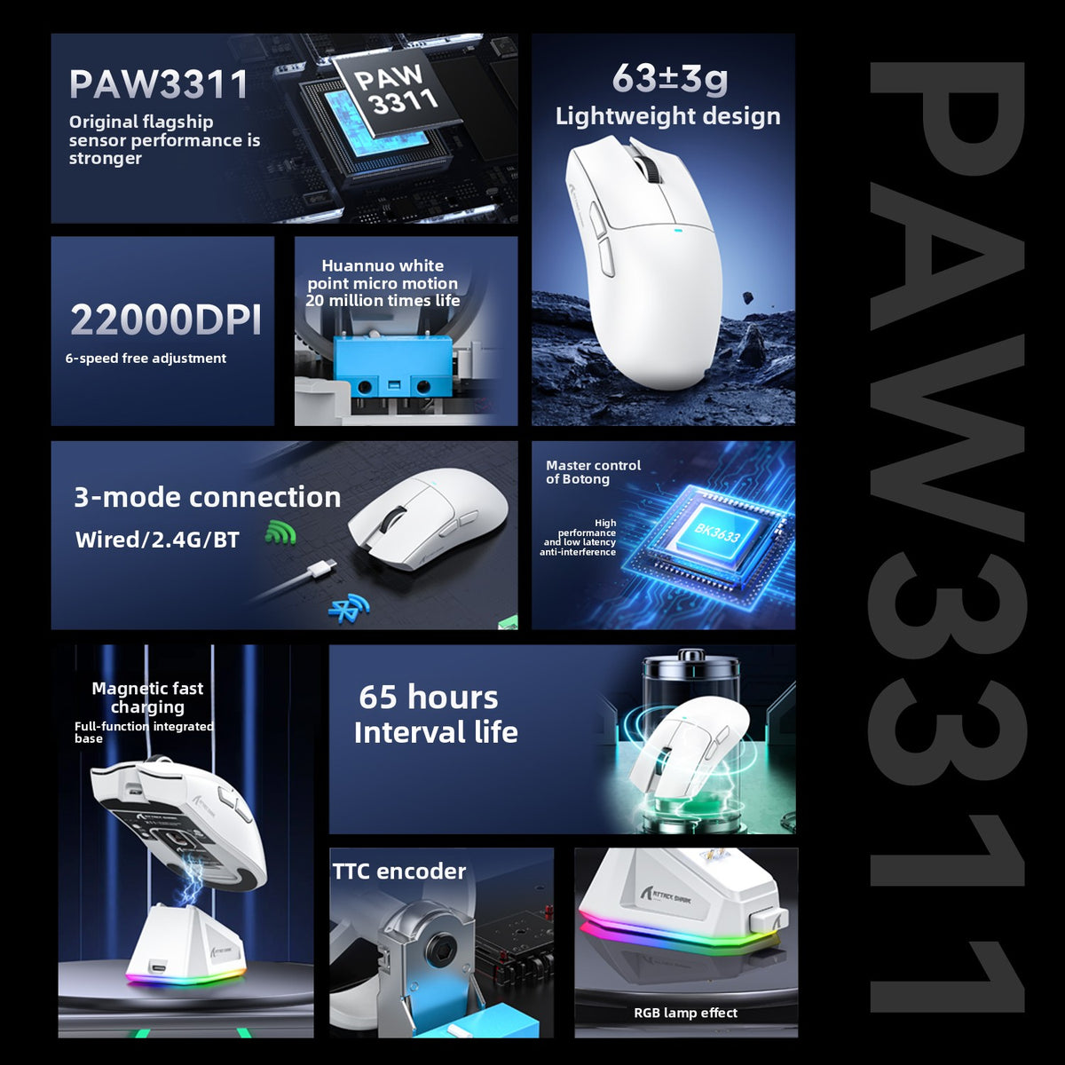 X11-three Wireless Gaming Mouse